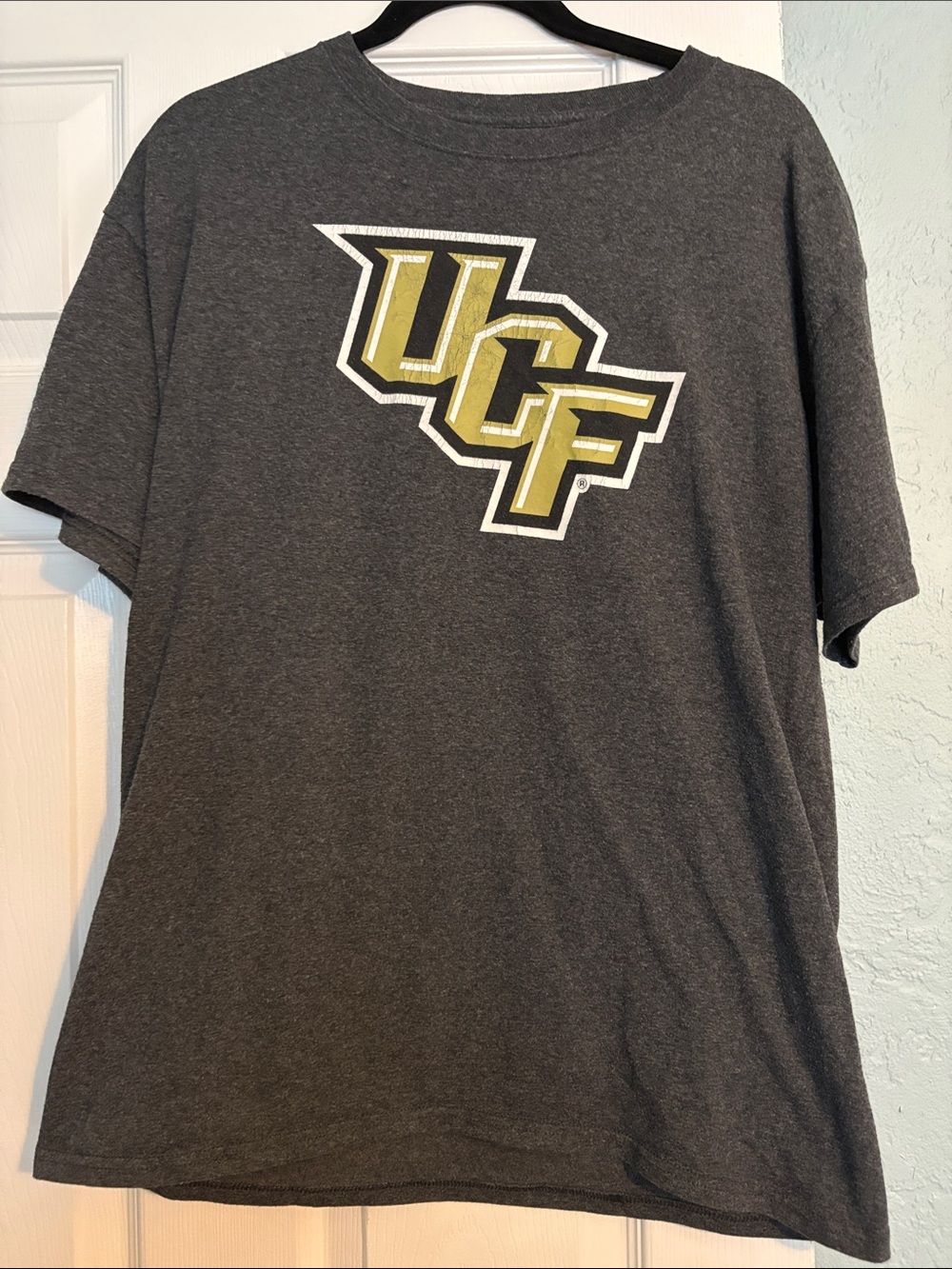Champion Gray UCF Graphic Short Sleeve Tee with Gold Logo